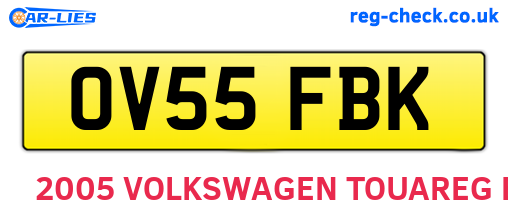 OV55FBK are the vehicle registration plates.