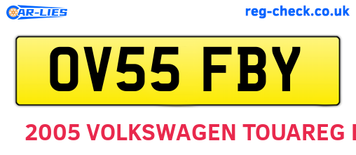 OV55FBY are the vehicle registration plates.