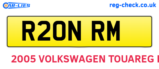 R20NRM are the vehicle registration plates.