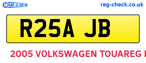 R25AJB are the vehicle registration plates.