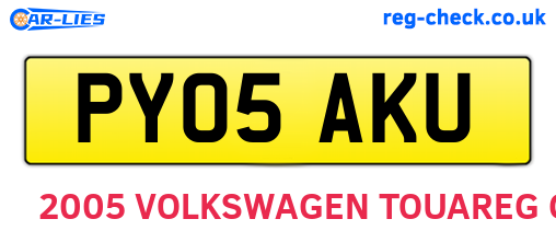 PY05AKU are the vehicle registration plates.
