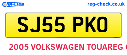 SJ55PKO are the vehicle registration plates.