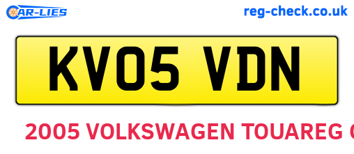 KV05VDN are the vehicle registration plates.