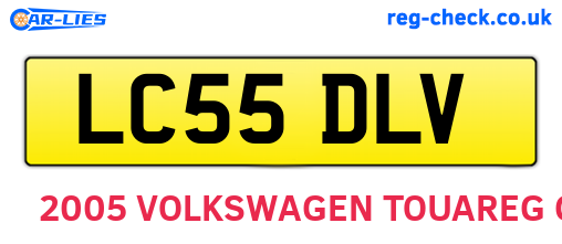 LC55DLV are the vehicle registration plates.