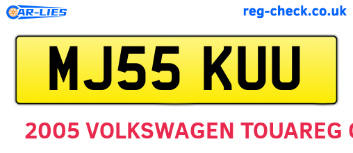MJ55KUU are the vehicle registration plates.