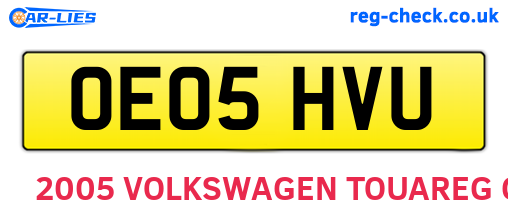 OE05HVU are the vehicle registration plates.