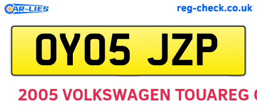 OY05JZP are the vehicle registration plates.