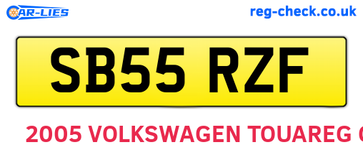 SB55RZF are the vehicle registration plates.