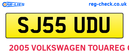 SJ55UDU are the vehicle registration plates.