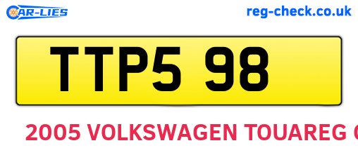 TTP598 are the vehicle registration plates.