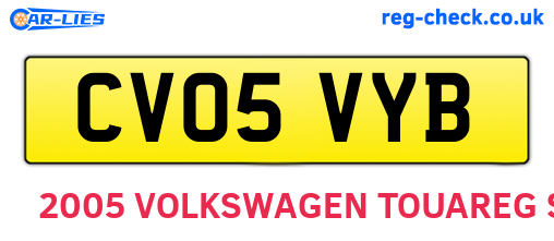 CV05VYB are the vehicle registration plates.