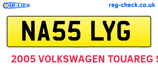 NA55LYG are the vehicle registration plates.