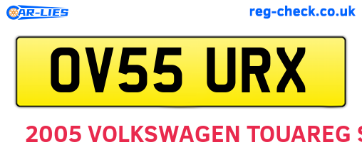 OV55URX are the vehicle registration plates.