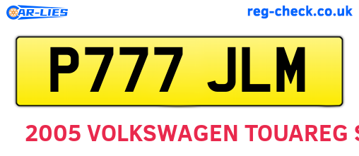 P777JLM are the vehicle registration plates.