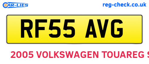 RF55AVG are the vehicle registration plates.