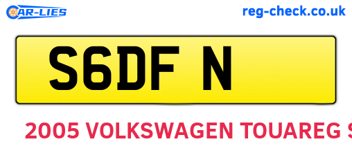 S6DFN are the vehicle registration plates.