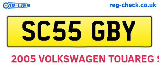 SC55GBY are the vehicle registration plates.