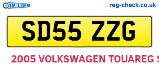 SD55ZZG are the vehicle registration plates.