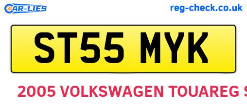 ST55MYK are the vehicle registration plates.