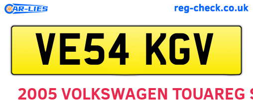 VE54KGV are the vehicle registration plates.