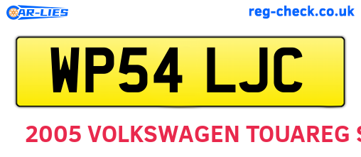 WP54LJC are the vehicle registration plates.