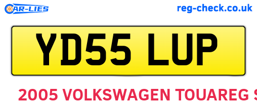 YD55LUP are the vehicle registration plates.