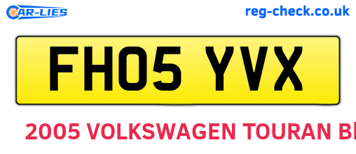 FH05YVX are the vehicle registration plates.