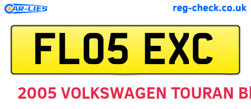 FL05EXC are the vehicle registration plates.