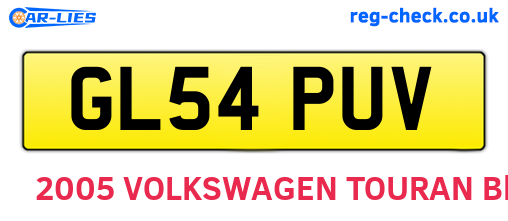 GL54PUV are the vehicle registration plates.