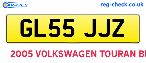 GL55JJZ are the vehicle registration plates.