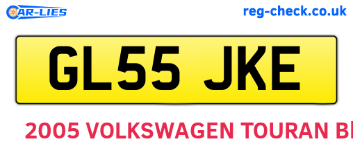 GL55JKE are the vehicle registration plates.