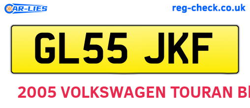 GL55JKF are the vehicle registration plates.