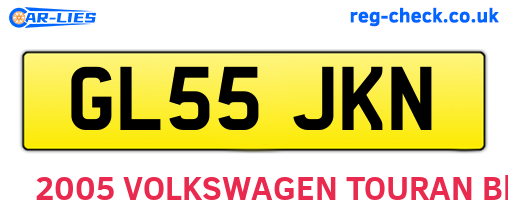 GL55JKN are the vehicle registration plates.