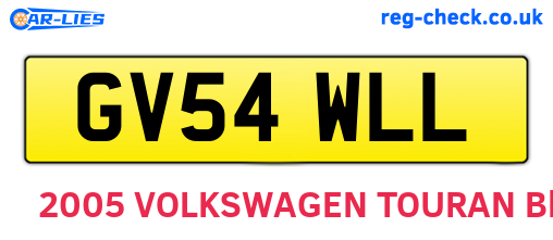 GV54WLL are the vehicle registration plates.