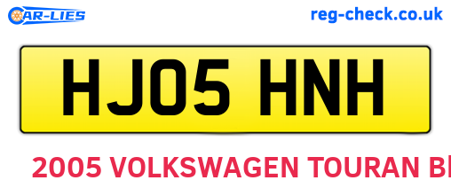 HJ05HNH are the vehicle registration plates.