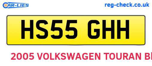 HS55GHH are the vehicle registration plates.