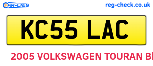 KC55LAC are the vehicle registration plates.