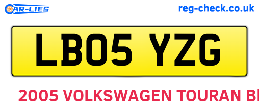LB05YZG are the vehicle registration plates.