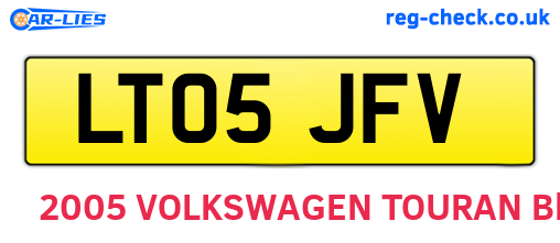 LT05JFV are the vehicle registration plates.