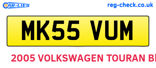 MK55VUM are the vehicle registration plates.
