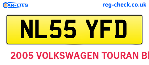 NL55YFD are the vehicle registration plates.