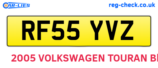 RF55YVZ are the vehicle registration plates.