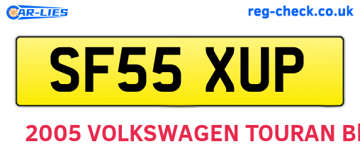 SF55XUP are the vehicle registration plates.