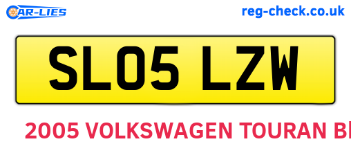 SL05LZW are the vehicle registration plates.