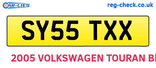 SY55TXX are the vehicle registration plates.
