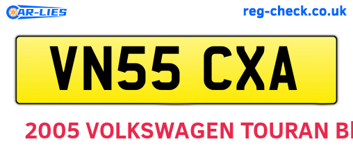 VN55CXA are the vehicle registration plates.