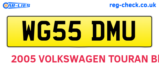 WG55DMU are the vehicle registration plates.