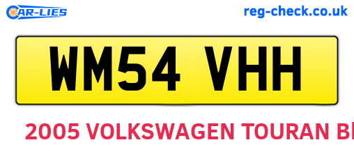 WM54VHH are the vehicle registration plates.
