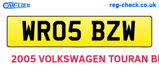 WR05BZW are the vehicle registration plates.