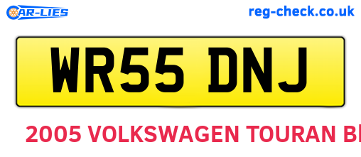 WR55DNJ are the vehicle registration plates.